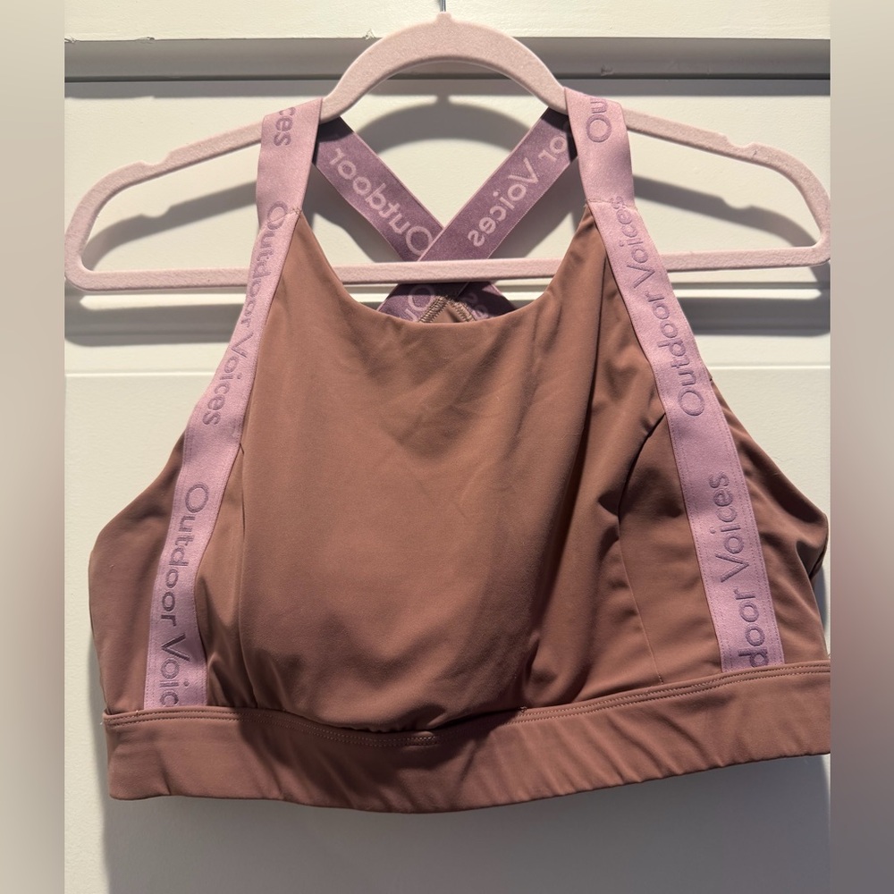 Outdoor Voices Women's Dusty Rose Sports Bra - L
